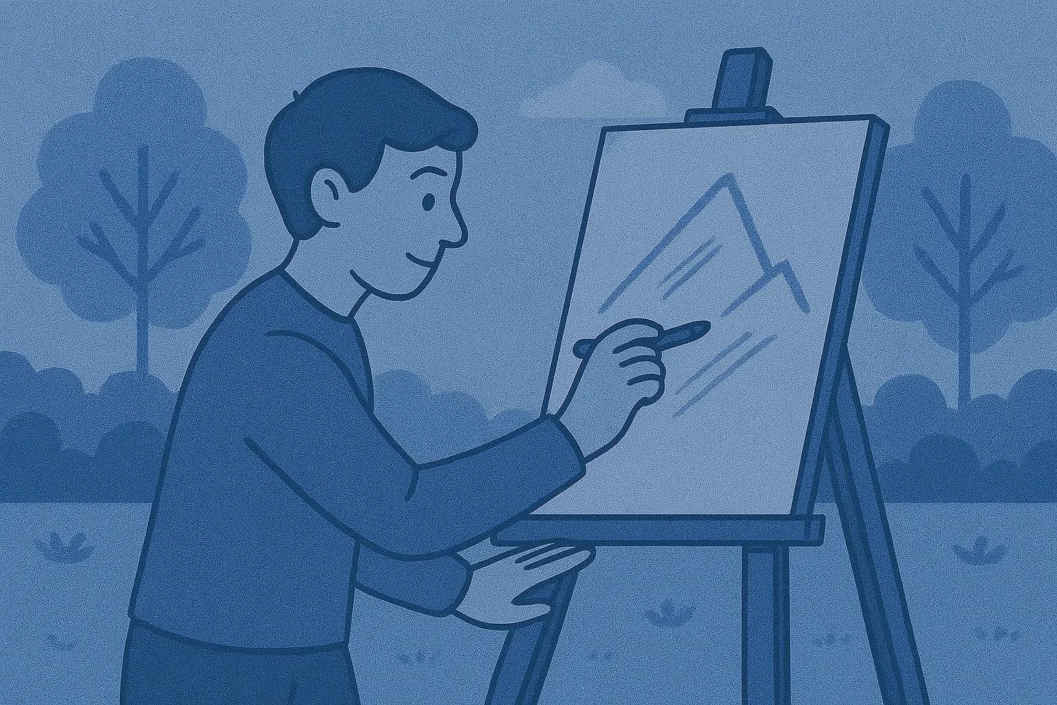 image de personaje pintando